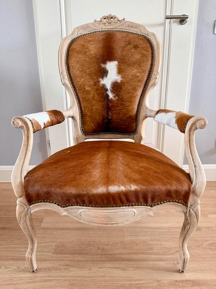 Fauteuil Louis XV Rococo Stijl, Huis en Inrichting, Fauteuils, Gebruikt, Hout, 50 tot 75 cm, Minder dan 75 cm, Ophalen