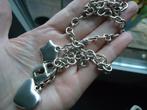 mooie echt zilveren schakelketting met hart slotje ster 925, Ophalen of Verzenden, Zo goed als nieuw, Zilver, Zilver