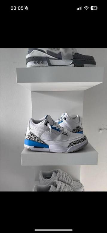 Jordan 3 UNC  Maat 38 beschikbaar voor biedingen