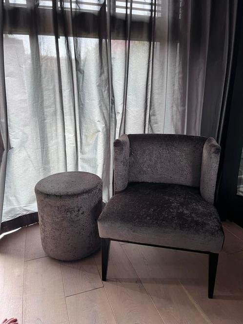 Stoel Keijser en co /bijbehorende poef, Huis en Inrichting, Fauteuils, Gebruikt, Ophalen