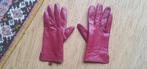 Rode leren dameshandschoenen maat xs, Handschoenen, Maat 34 (XS) of kleiner, Zo goed als nieuw, Weet niet