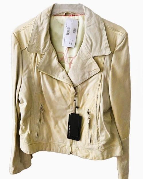 NIEUW ARMA leren jasje Katherine Lamb Mellow BANANA 44, Kleding | Dames, Jasjes, Kostuums en Pakken, Nieuw, Jasje, Maat 42/44 (L)