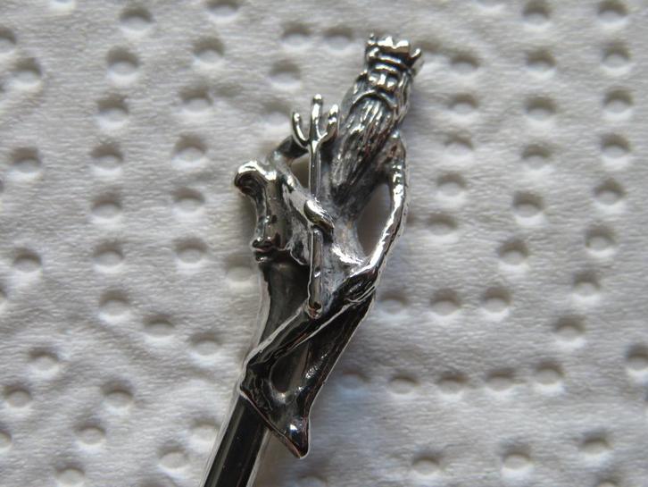 Verzilverd Lepeltje Neptunus, God van de Zee in 3D, Verzamelen, Porselein, Kristal en Bestek, Nieuw, Bestek, Overige materialen