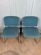 8 stapelbare vintage industriele Wesifa design stoelen, Gebruikt, Wesifa, Blauw, Vintage