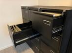 2x nieuwstaat 130 cm hoog zwarte 4 laden - stalen kast, Huis en Inrichting, Kasten | Roldeurkasten en Archiefkasten, Ophalen, 100 tot 150 cm