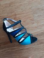Sandalen zwart-paars-blauw met hoge hak maat 37, Moow, Blauw, Nieuw, Sandalen of Muiltjes