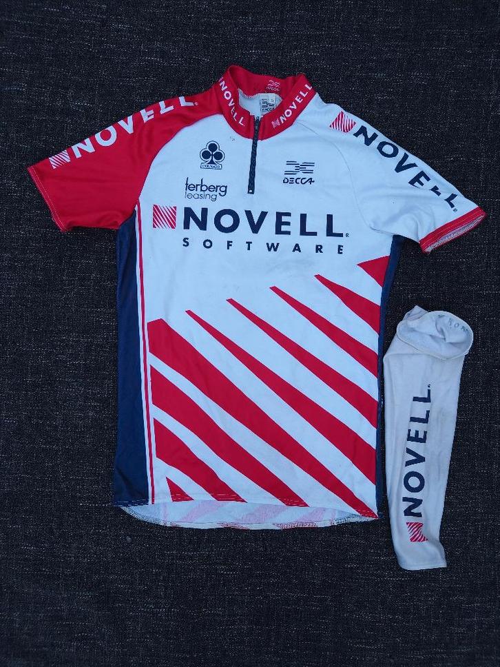 Wielertrui Leon van Bon Team Novell-Decca -  verzamelen, Sport en Fitness, Wielrennen, Gebruikt, Overige typen, Ophalen of Verzenden