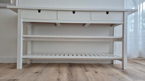 Massief wit houten dressoir of side table., Huis en Inrichting, Kasten | Dressoirs, Zo goed als nieuw, 25 tot 50 cm, Ophalen