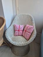 Rieten Kuipstoel met Kussen, Ophalen, Gebruikt, Wit