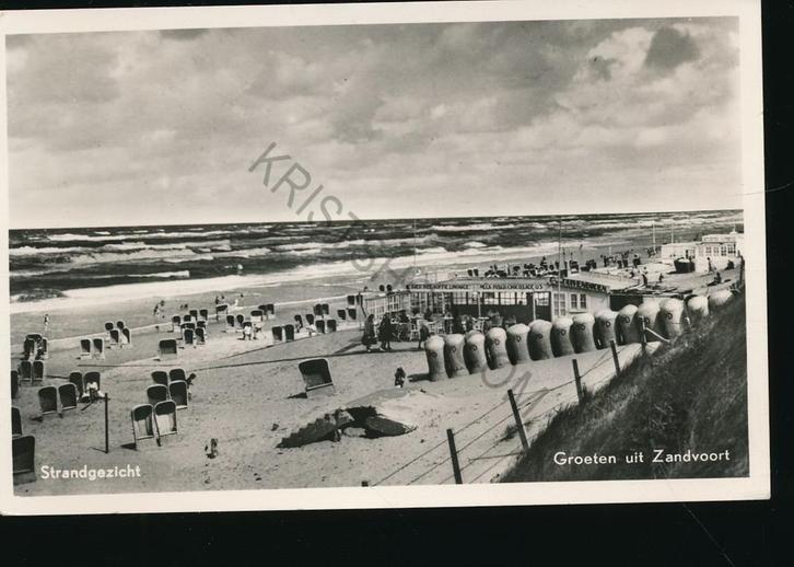 Zandvoort - Strandgezicht [KRST009-1699, Verzamelen, Ansichtkaarten | Nederland, Gelopen, Noord-Brabant, 1940 tot 1960, Verzenden