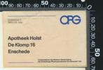 Sticker: Apotheek Holst - Enschede, Verzamelen, Ophalen of Verzenden, Zo goed als nieuw, Bedrijf of Vereniging