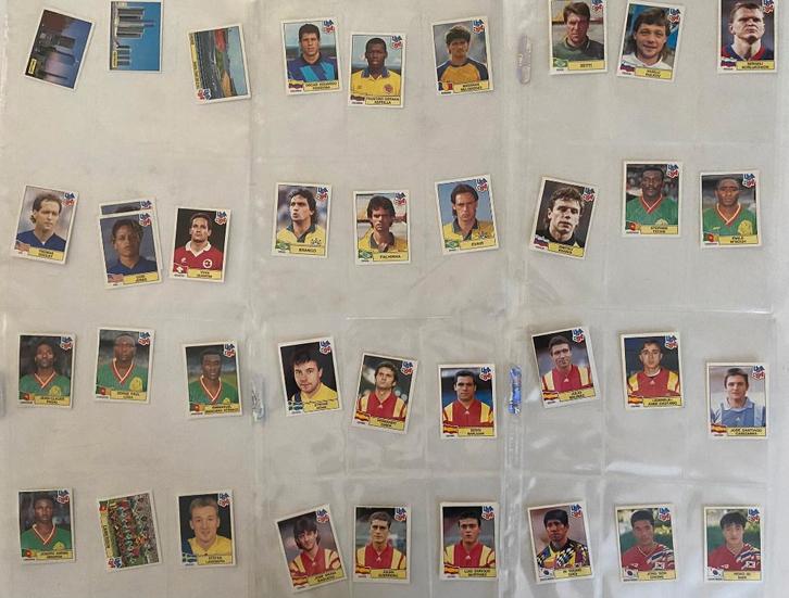 Panini USA 94 (rood): 76 stuks incl dubbele; bieden via MP, Verzamelen, Sportartikelen en Voetbal, Gebruikt, Poster, Plaatje of Sticker