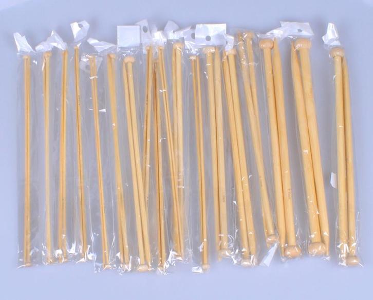 18 Bamboe Breinaalden Set / Brei Naald Breinaalden Breien, Hobby en Vrije tijd, Breien en Haken, Nieuw, Breien, Naald, Verzenden
