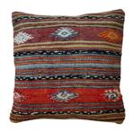 Kelimkussen 45x45 rozerood blauw oranje van vintage kelim, Yazgibi, Overige kleuren, Verzenden, Vierkant