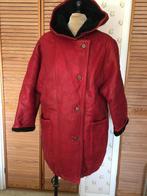 Vintage 1980’s donkerrood leer winterjas, Ophalen of Verzenden, Zo goed als nieuw, Maat 46/48 (XL) of groter, Rood