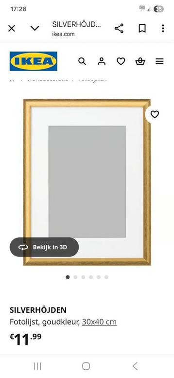 2 gouden fotolijst silverhodjen Ikea beschikbaar voor biedingen