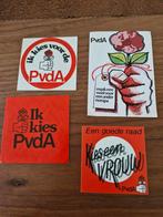 Vintage PvdA Stickers - Set van 4, Verzamelen, Ophalen of Verzenden, Gebruikt