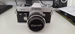 Zeer weinig gebruikte canon FTQL camera + Soligor 135 mm, Ophalen of Verzenden, Zo goed als nieuw, Spiegelreflex, Canon