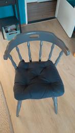 4x grijze houten stoelen met kussentjes, Huis en Inrichting, Stoelen, Ophalen, Gebruikt, Vier, Grijs