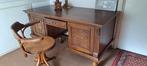 Antiek Houten Bureau met Houtsnijwerk, Ophalen