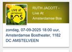 Ticket Ruth Jacott Bostheater, Tickets en Kaartjes, Eén persoon, September