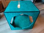 Vintage Turquoise Kubus Bijzettafeltjes - Set van 2, Minder dan 55 cm, Gebruikt, Vintage, Rechthoekig