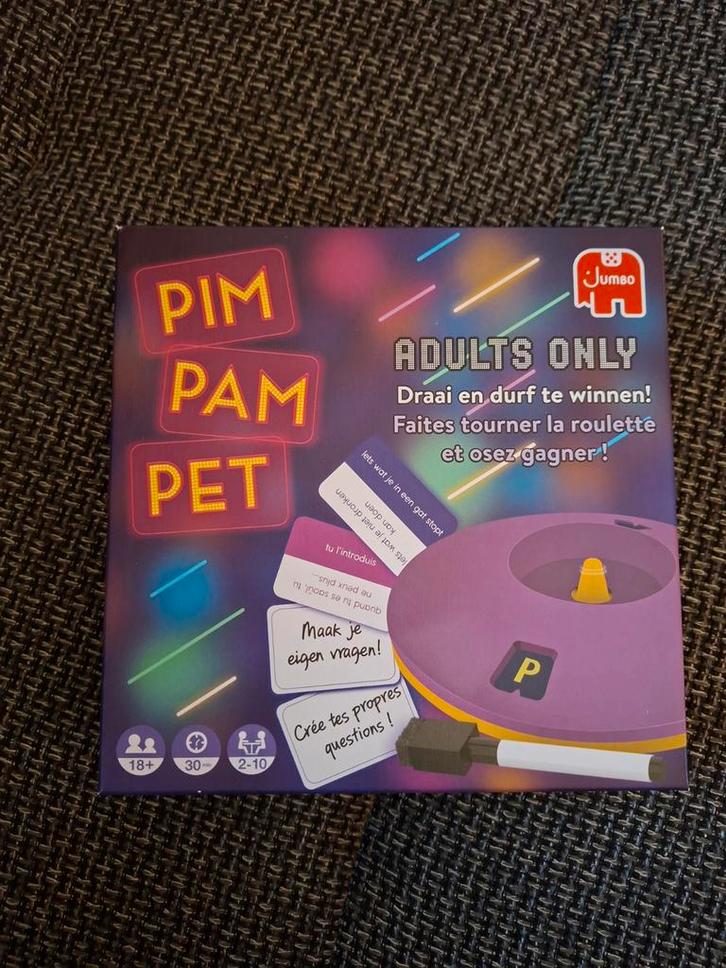 Pim Pam Pet Adults Only, Hobby en Vrije tijd, Gezelschapsspellen | Bordspellen, Nieuw, Een of twee spelers, Drie of vier spelers