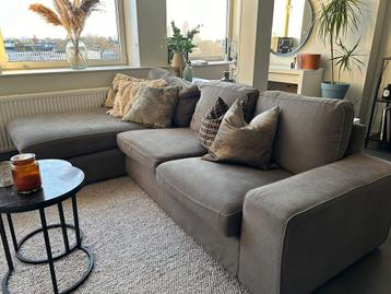 KIVIK 3-zitsbank met chaise longue, Tibbleby beige/grijs