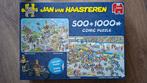 jan van haasteren puzzel 500+1000 tour de france/motorrace, Ophalen of Verzenden, 500 t/m 1500 stukjes, Zo goed als nieuw, Legpuzzel
