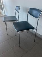 Gijs van der Sluis vintage eetkamerstoelen blauw., Ophalen, Overige materialen, Twee, Blauw