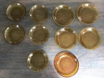 Vintage Arcoroc Sierra Amber Dinerborden en ontbijtborden 10 beschikbaar voor biedingen