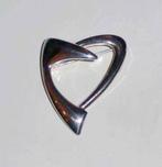Broche Zilver Hart Modern Strak gestileerd Teka, Sieraden, Tassen en Uiterlijk, Broches, Verzenden, Minder dan 4 cm, Nieuw, Zilver