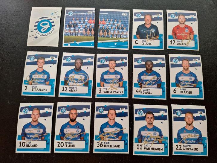 Complete set stickers De Graafschap 2018-19, Verzamelen, Sportartikelen en Voetbal, Nieuw, Poster, Plaatje of Sticker, Overige binnenlandse clubs