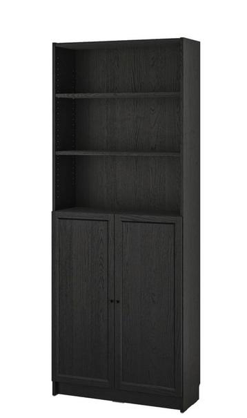 Ikea kast Billy Oxberg zwart 202 x 80 x 30 cm - afbeelding 1