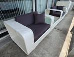 2 design tuinstoelen / fauteuils + tafel, Ophalen, Zo goed als nieuw, Wicker