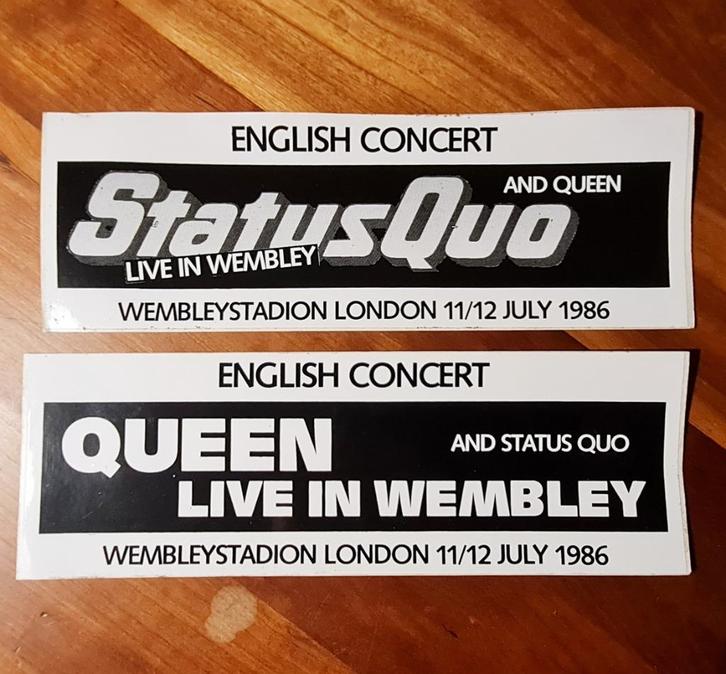Queen en Status Quo Wembley 1986 - originele concertstikkers, Verzamelen, Muziek, Artiesten en Beroemdheden, Zo goed als nieuw
