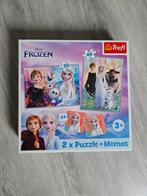 Frozen puzzels + memory, Ophalen of Verzenden, 10 tot 50 stukjes, Zo goed als nieuw