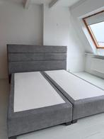 Boxspring bed 180x210 cm - grijs - netjes & hoge kwaliteit, Ophalen, 210 cm, Tweepersoons, Zo goed als nieuw