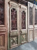 Antieke dubbele deur met ijzerwerk, Ophalen of Verzenden