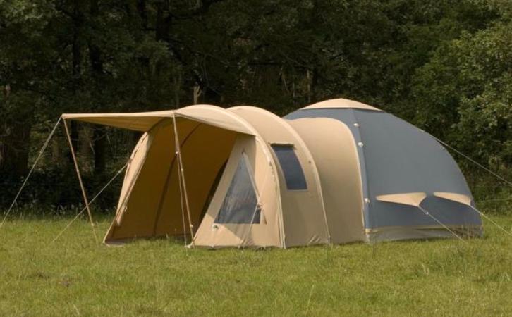 Oppompbare Karsten Tent type 300 met 4 luifels, Caravans en Kamperen, Tenten, tot en met 4, Gebruikt, Ophalen