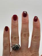 C353 Prachtige zilveren TEKA ring roosje maat 18,75, 18 tot 19, Ophalen of Verzenden, X, Dame