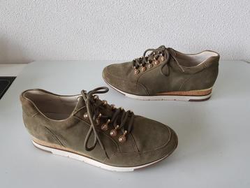 Gabor MAAT 38 ( 5 ) khaki groene leren sneakers schoenen    beschikbaar voor biedingen