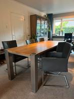 Maatwerk eettafel 210 x 85, Huis en Inrichting, Tafels | Eettafels, Ophalen, Gebruikt, 200 cm of meer, 50 tot 100 cm