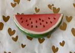 Emaille watermeloen  watermelon broche original by Robert, Overige materialen, Gebruikt, Ophalen of Verzenden