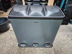 Homra Maxer Prullenbak Afvalscheiding 60 Liter 3x20 grijs, Ophalen, Gebruikt, Met pedaal, 50 tot 75 cm