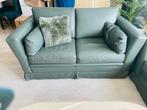 PRACHTIG BANKSTEL SALIE GROEN ECHT LEER, Ophalen, 150 tot 200 cm, Zo goed als nieuw, Rechte bank