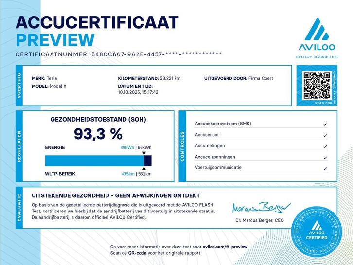 Aviloo Flast test SoH Batterijtest EV, Diensten en Vakmensen, Auto en Motor | Monteurs en Garages, Garantie, Mobiele service