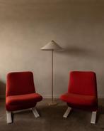 Twee vintage Pierre Paulin Concorde fauteuils F780 Artifort, Gebruikt, 75 tot 100 cm, Metaal, 50 tot 75 cm