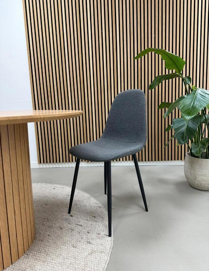 4x Kick eetkamerstoel Mees donkergrijs, Huis en Inrichting, Stoelen, Nieuw, Vier, Stof, Grijs, Ophalen of Verzenden