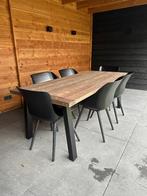 Tuintafel & 6 hartman tuinstoelen, Ophalen, Kunststof, Gebruikt, 6 zitplaatsen